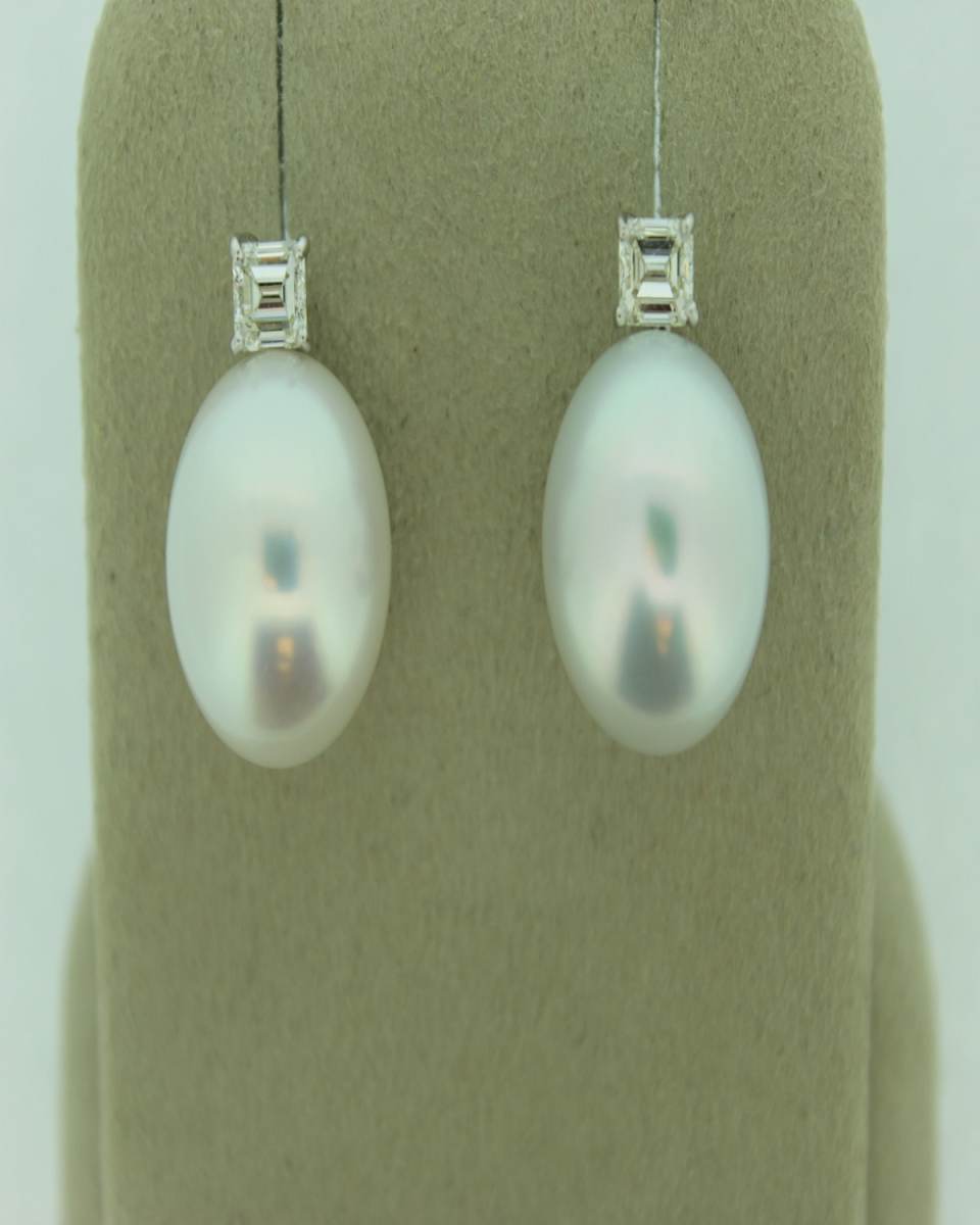 18KWG DIA PRL EARRINGS